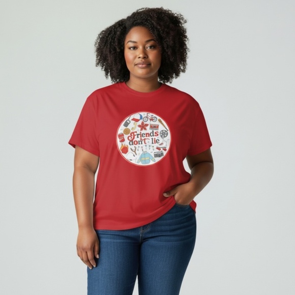 Friends Don’t Lie Tee | Stranger Things Inspired Graphic Shirt | Retro 80s Vibe